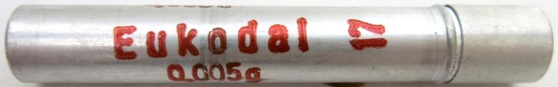 German Wehrmacht Sanitär Aluminium Tablettenröhrchen Medical Pills Tube Eukodal 0,005 g, Empty.