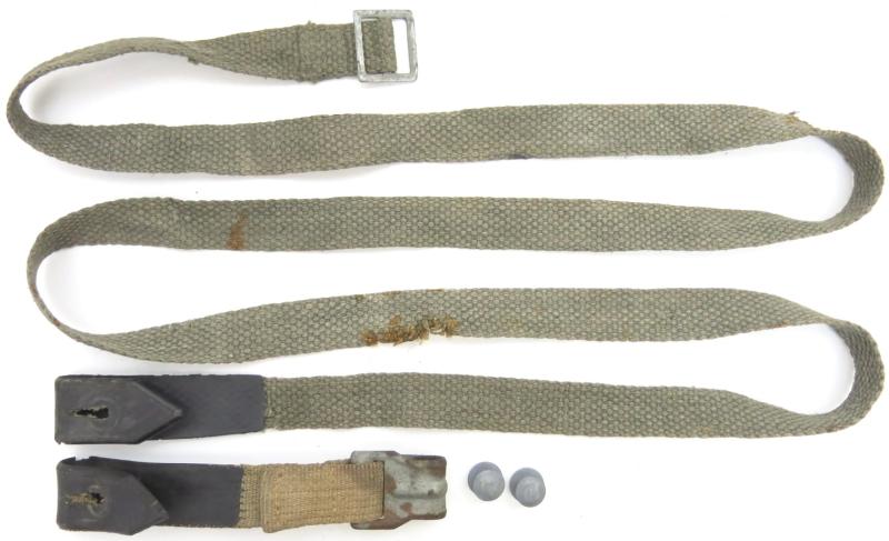 German Wehrmacht Matching Original Set Of Long And Short Strap For Gas Mask Can, ebd 44.