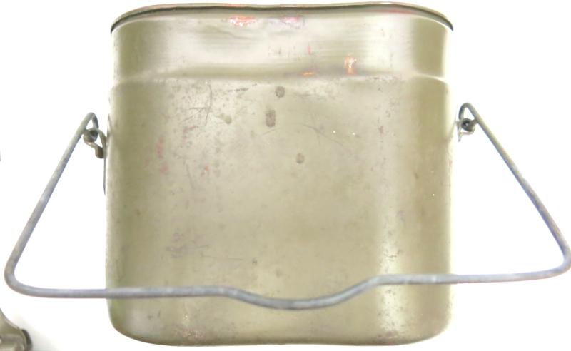 German Wehrmacht Kochgeschirr M42 Red Enamel Inside Steel Mess Kit CFL 44 Matching.