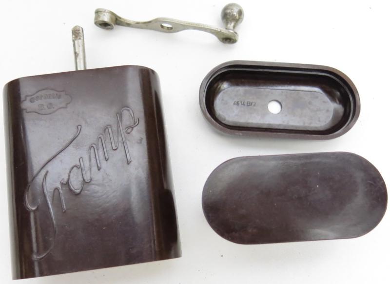 German Wehrmacht Reddish Bakelite Coffee Grinder Mint Condition Single BO Garantie Stamp.