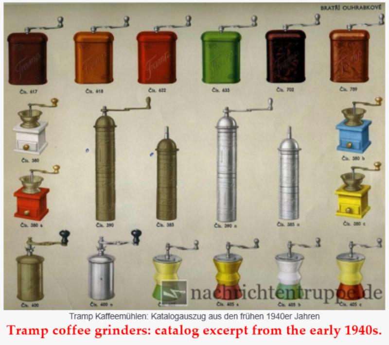 German Wehrmacht Brown Chocolate Bakelite Coffee Grinder Mint Condition Single BO Garantie Stamp.