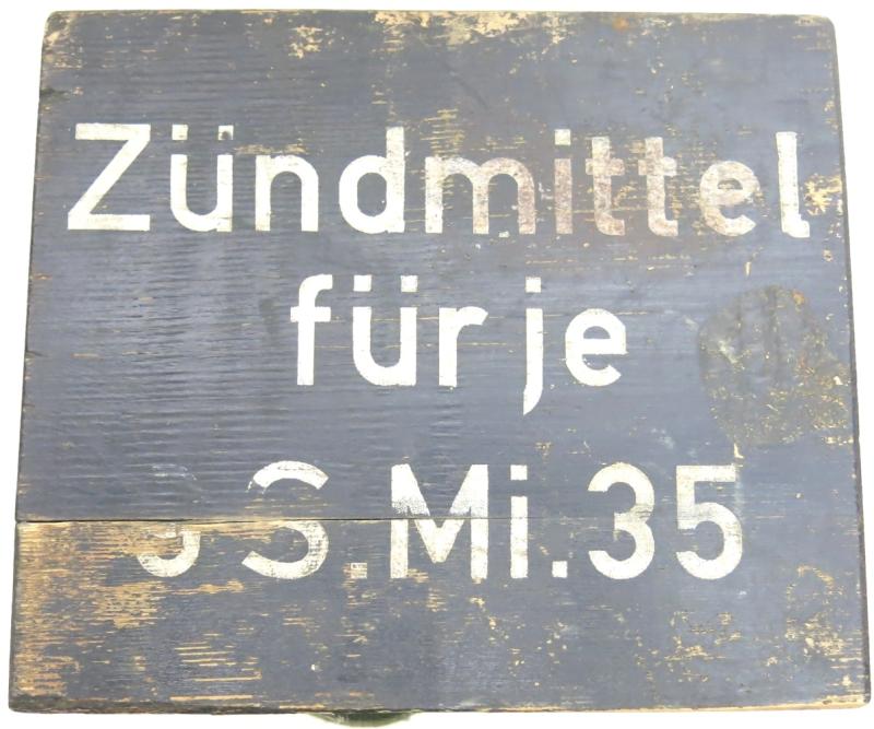 German Wehrmacht Zündmittel für je 9 S.Mi.35 Schrapnellmine 35 Spare Fuzes And Parts Box For 9 Mines, jtw 1943, Minty.