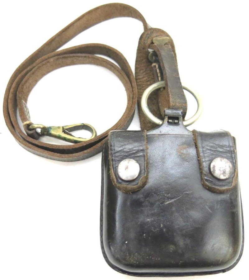 German Wehrmacht Marschkompass Marching Compass Busch 51607 D.R.G.M. Near Mint, Working And Untouched With Its Original Strap And Leather Sheath/Pouch.