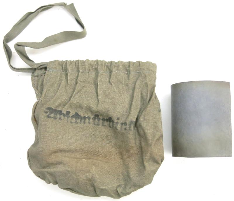 German Wehrmacht Medical Abschnürbinde Black Rubber Tourniquet With Cloth Bag.