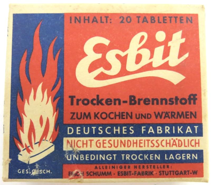German Wehrmacht Esbit Kocher Mod. 9 Fuel Tablets Box Variation 8.