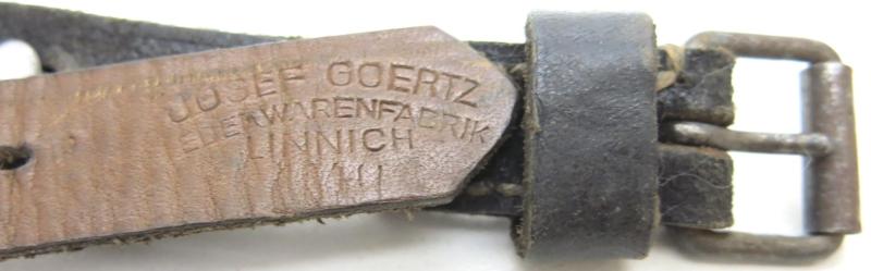 German Wehrmacht Fast Release Utility Strap 57 x 1,8 cms 17 Holes JOSEF GOERTZ LEDERWARENFABRIK LINNICH 1940 Nearly Mint.