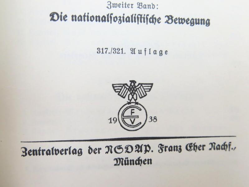 Mein Kampf Book Hochzeitsausgabe Wedding Edition 1938 With City Or Region Gold Shield On The Cover, Unused.
