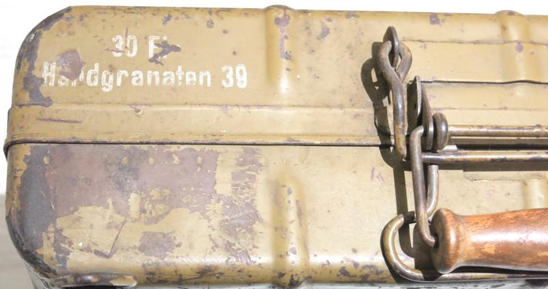 German Wehrmacht 30 Eihandgranaten 39 Egg Grenades M39 für Tropen Box Case bpo 1941, Super-Duper-Mega-Hiper-Turbo Hard To Find Real DAK, (Deutsches Arfika Korps).