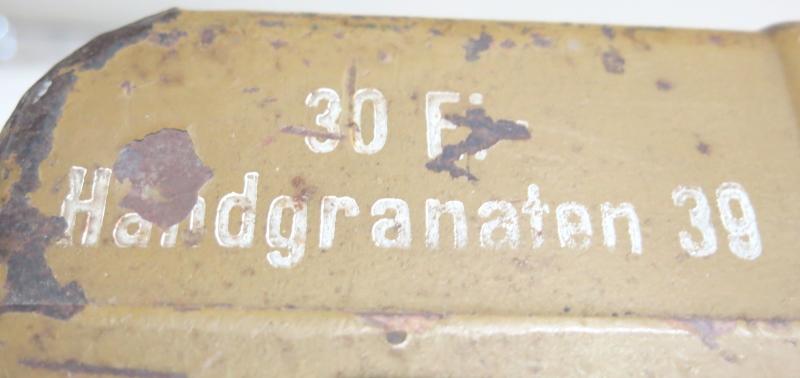 German Wehrmacht 30 Eihandgranaten 39 Egg Grenades M39 für Tropen Box Case bpo 1941, Super-Duper-Mega-Hiper-Turbo Hard To Find Real DAK, (Deutsches Arfika Korps).