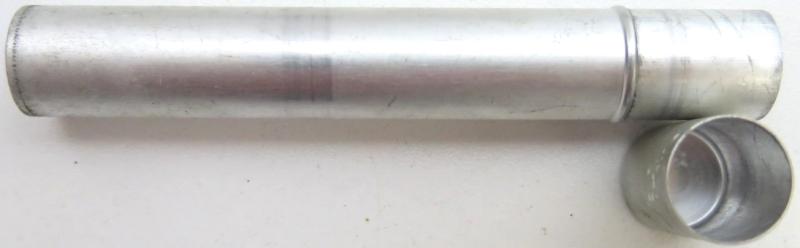 German Wehrmacht Sanitär Aluminium Tablettenröhrchen Medical Pills Tube Natr. chlorat. 1,0 g, Empty.