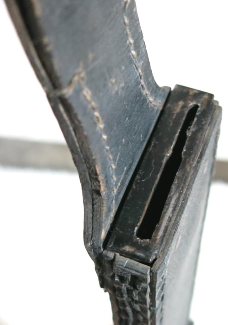 German Wehrmacht Pioniere 1943 Säge Combat Engineer Saw Near Mint Condition With Presstoff Ersatz Leather clg 43 Sheath, Wonderful Matching Set.