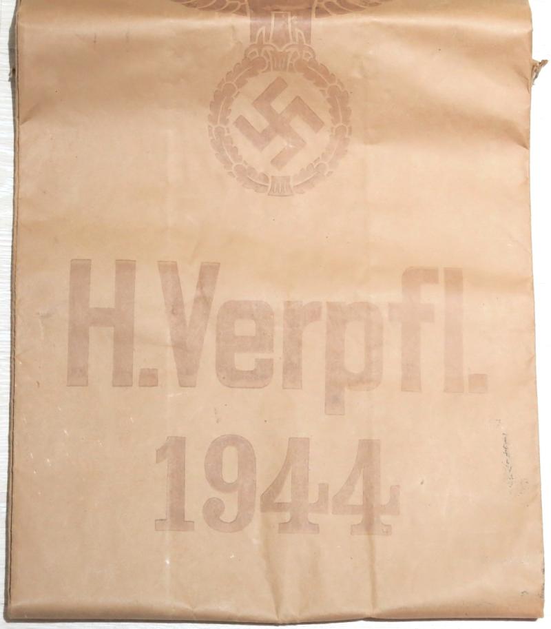 German Wehrmacht Food Sack IN PAPER, Minty Unused From 1944.