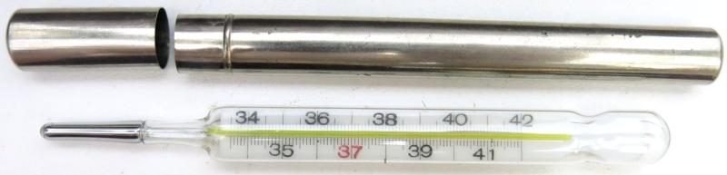 German Wehrmacht Thermometer With Steel Transport Tube.