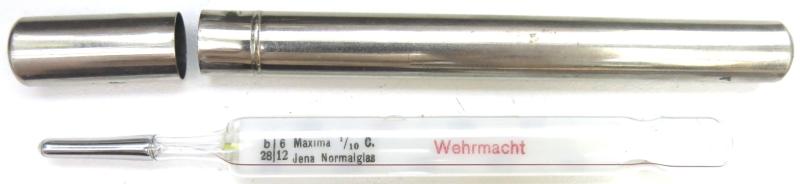 German Wehrmacht Thermometer With Steel Transport Tube.