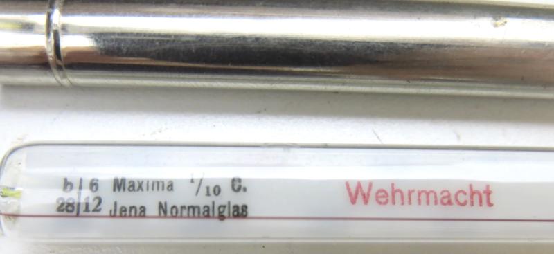 German Wehrmacht Thermometer With Steel Transport Tube.