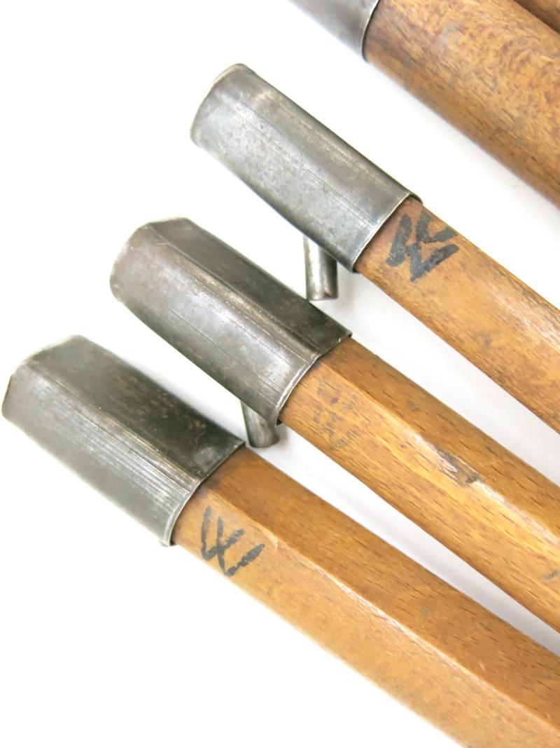 German Wehrmacht Zeltbahn 31 Zeltpflöcke 29 Tent Peg/Stake Early War Wood Model + Zeltstock 01 Tent Pole Set Of Five Pieces All From Same Soldier.