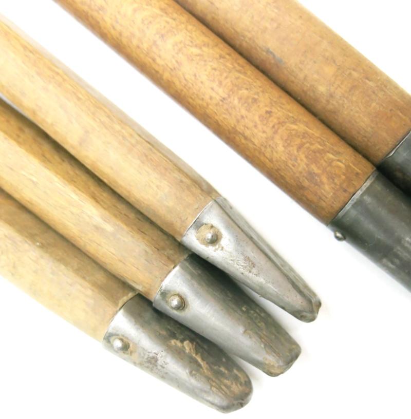 German Wehrmacht Zeltbahn 31 Zeltpflöcke 29 Tent Peg/Stake Early War Wood Model + Zeltstock 01 Tent Pole Set Of Five Pieces All From Same Soldier.