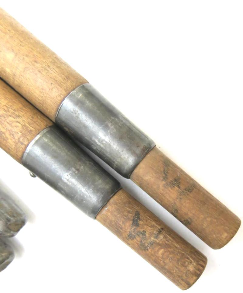 German Wehrmacht Zeltbahn 31 Zeltpflöcke 29 Tent Peg/Stake Early War Wood Model + Zeltstock 01 Tent Pole Set Of Five Pieces All From Same Soldier.