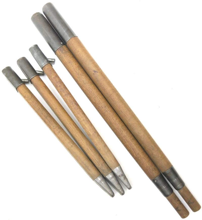 German Wehrmacht Zeltbahn 31 Zeltpflöcke 29 Tent Peg/Stake Early War Wood Model + Zeltstock 01 Tent Pole Set Of Five Pieces All From Same Soldier.