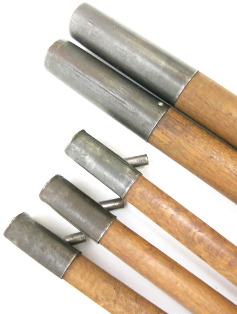 German Wehrmacht Zeltbahn 31 Zeltpflöcke 29 Tent Peg/Stake Early War Wood Model + Zeltstock 01 Tent Pole Set Of Five Pieces All From Same Soldier.