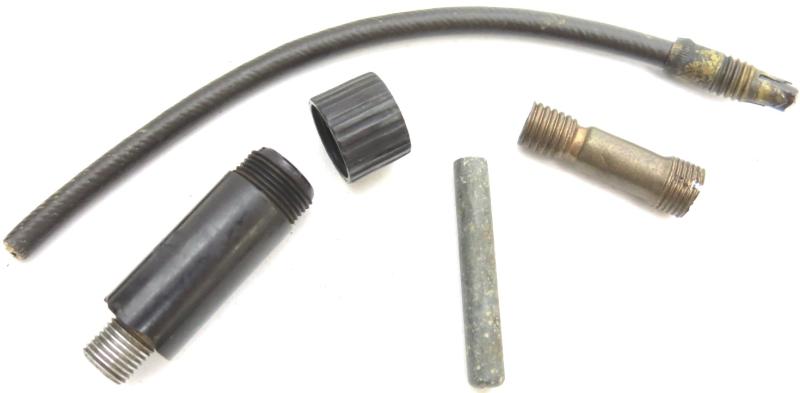 German Wehrmacht Glühzünder 28 Demolition Set With Original Wick + Wick Adapter And The Very Rare Zink Sprengkapseln Nr. 8, All Inert And Empty.