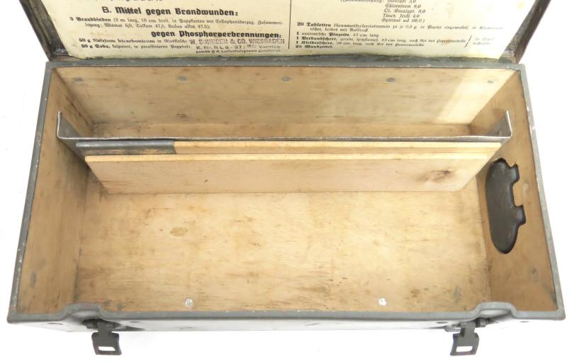 German Luftschutz Verbandkasten Holzschiene Wood Splint Set.